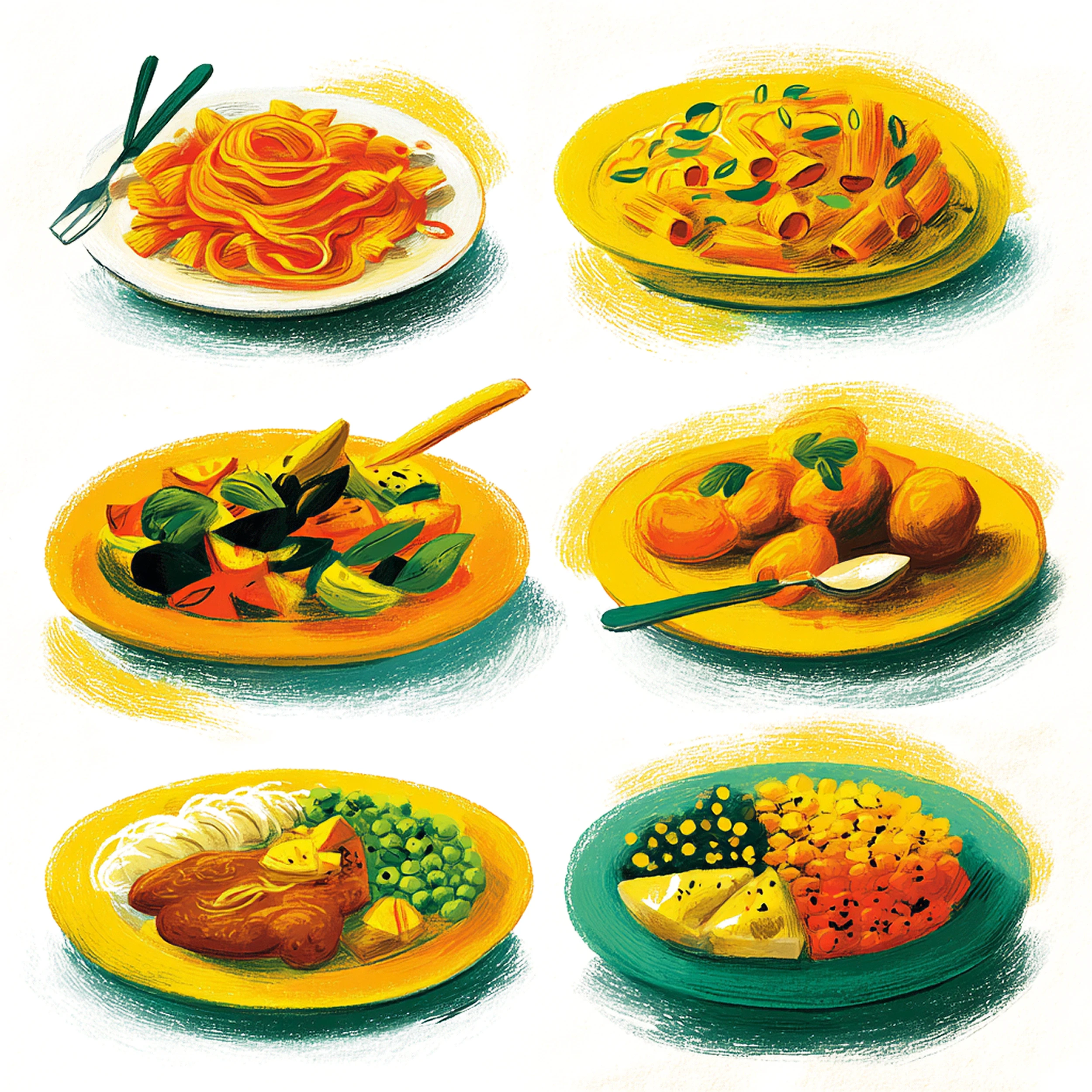 Illustrazione di pasti recuperati e donati contro lo spreco alimentare