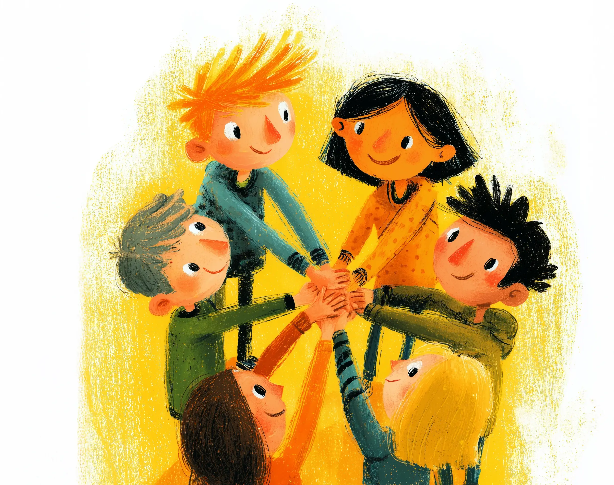 Illustrazione di un gruppo di persone unite nella comunità